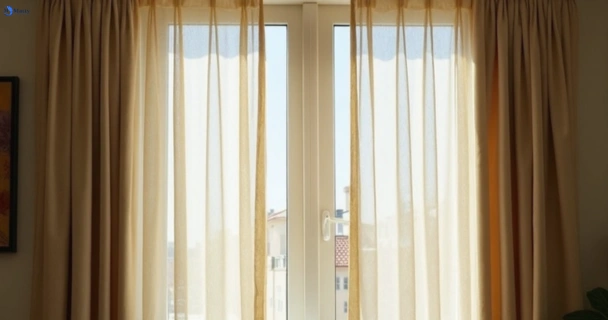Dull dusty drapes in corrimal-east-nsw before professional cleaning